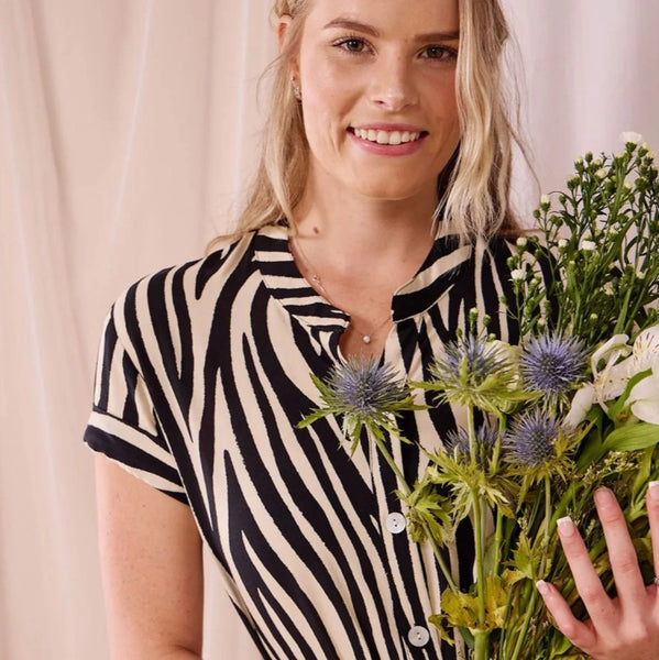 Iris - Zebra : Classic Button up Maxi Shirt Dress