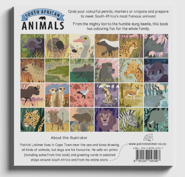 Patrick Latimer South Africa Animals Colouring in book