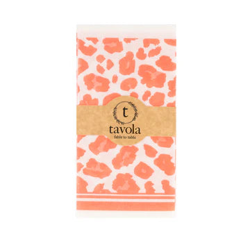 Tavola Biodegradable Slim napkins - Peach Leopard