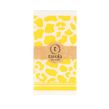 Tavola Biodegradable Slim napkins - Yellow Leopard