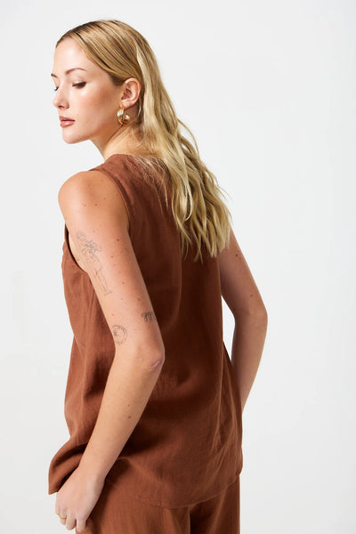 Rosalie Scoop Neck Top - Canyon Clay