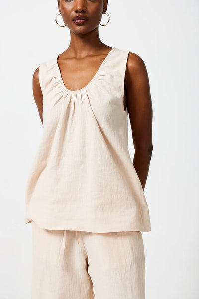 Rosalie Scoop Neck Top - Almond Milk