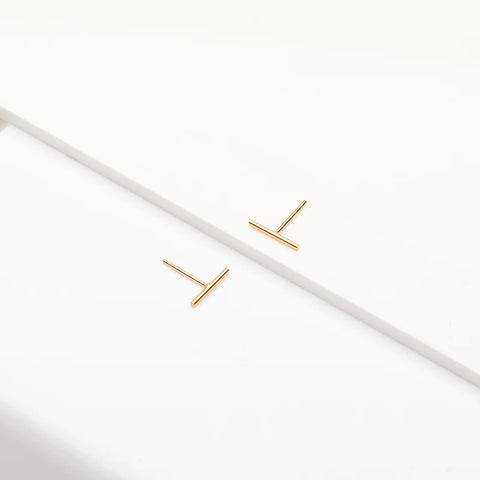 Linear Bar Stud Earrings - gold or silver