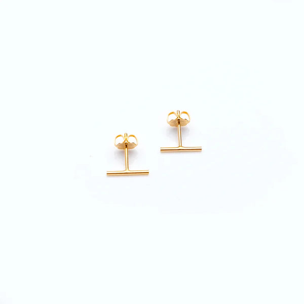 Linear Bar Stud Earrings - gold or silver