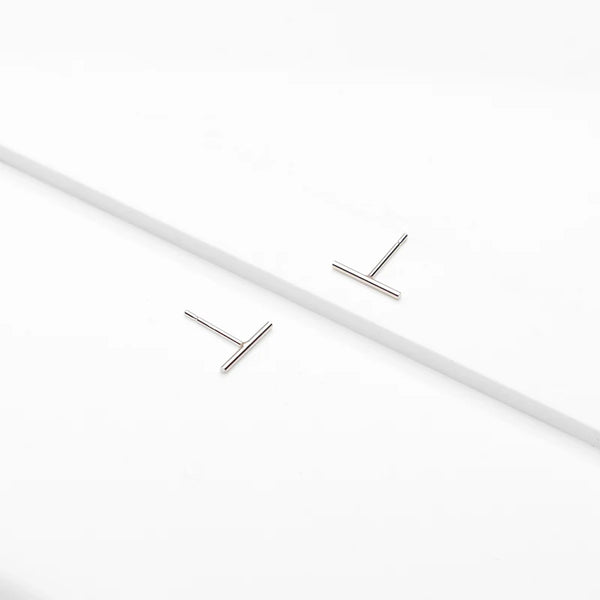 Linear Bar Stud Earrings - gold or silver