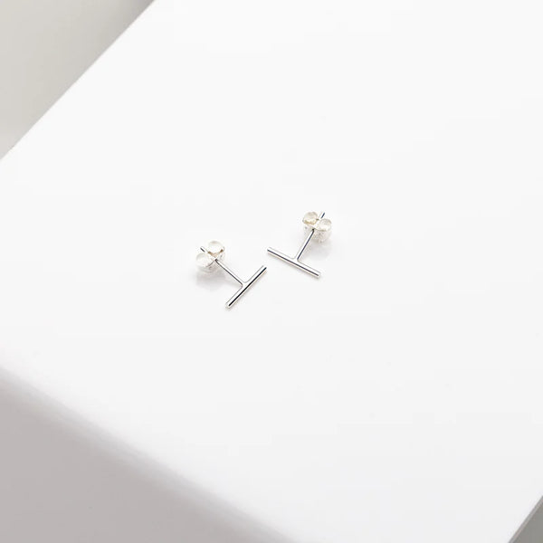 Linear Bar Stud Earrings - gold or silver