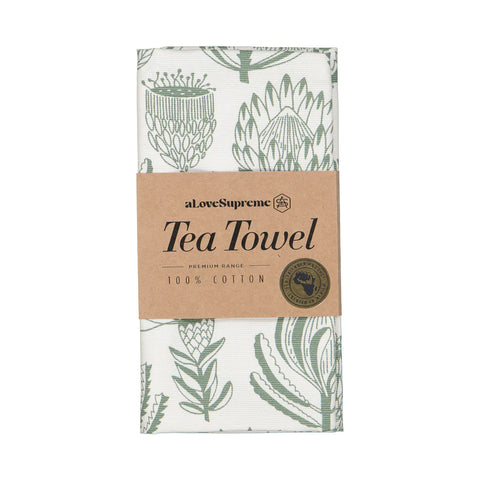 Tea Towels / Floral Kingdom (Sage On White)
