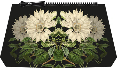 Vanity Bag Velvet - White (BIG) Flower on Black (VB001/2)