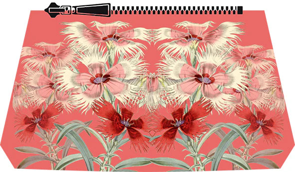 Vanity Bag Velvet - Light Pink/Red Flowers on Pink (VB001/7)