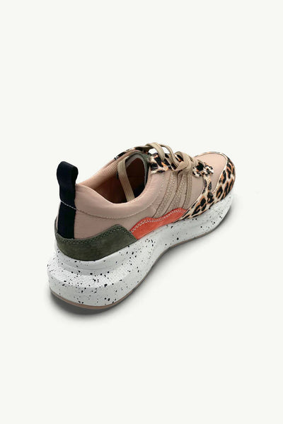 Julz Wade Sneaker in Beige & Leopard