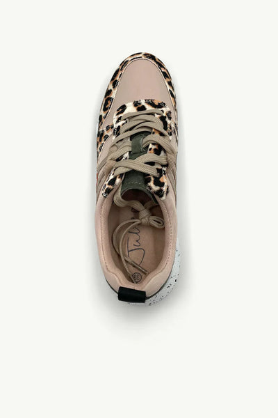 Julz Wade Sneaker in Beige & Leopard