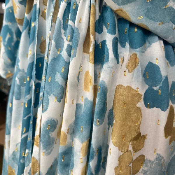 SALE Blue and Gold Leopard Kaftan Dress