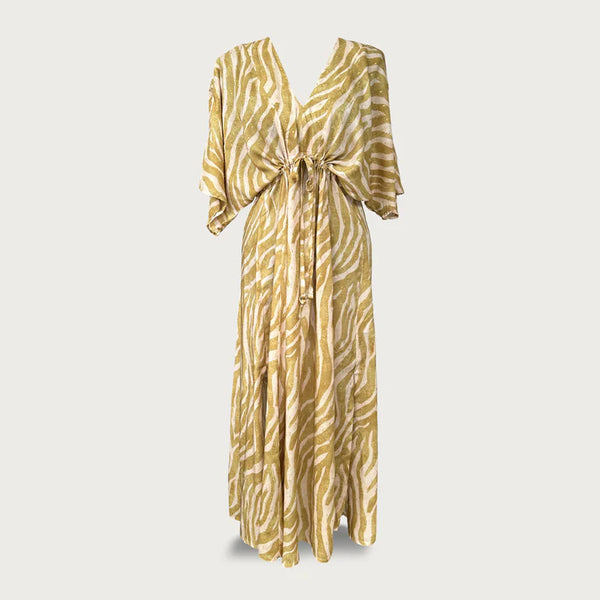 SALE Gold Zebra Kaftan Dress