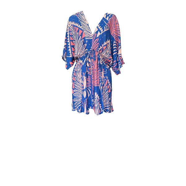 Wanderland Tribal Blue Kaftan Dress Maxi