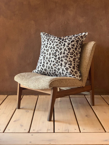 Aureum Leopard Ebony Ivory Velvet Scatter Cushion