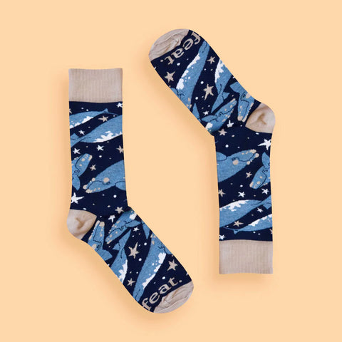 Men’s Milky Whale socks | Southern Right Whale socks