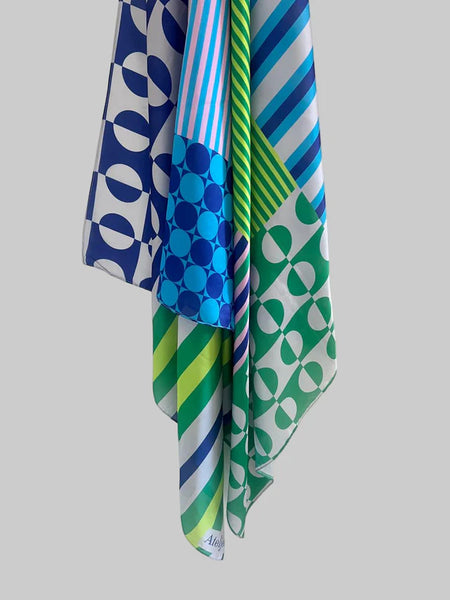 Luxe Silky wrap | Retro Blues