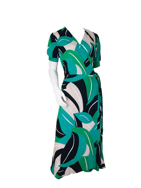 Wrap Dress – Green Stone Black