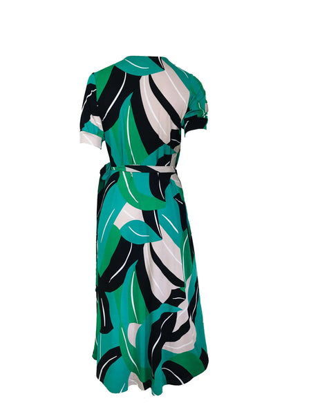 Wrap Dress – Green Stone Black