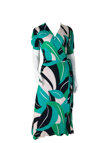 Wrap Dress – Green Stone Black