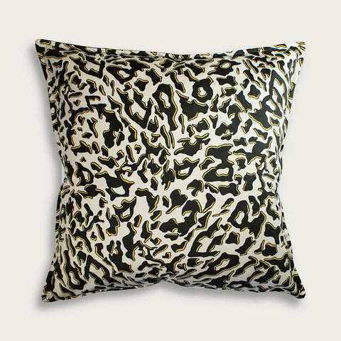 Zhi Zulu Leopard Ebony/Ivory Velvet Scatter Cushion
