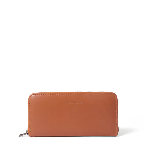 Hayley leather zip-around wallet - Cider Tan