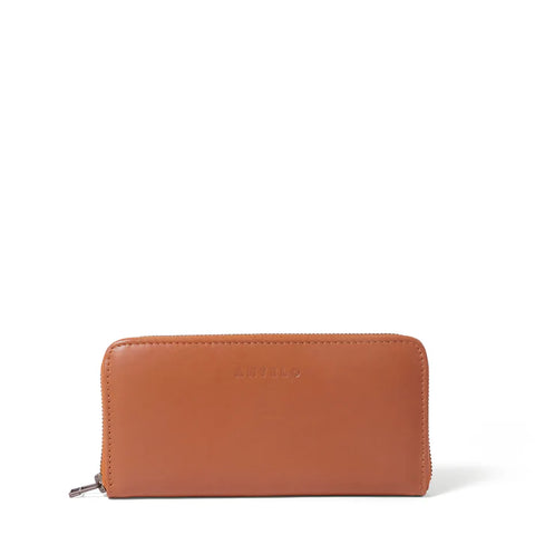 Hayley leather zip-around wallet - Cider Tan