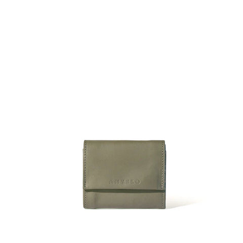 Billie Leather Small Trifold Wallet - Khaki Green