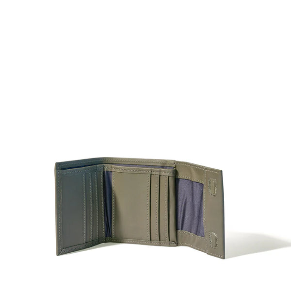 Billie Leather Small Trifold Wallet - Khaki Green