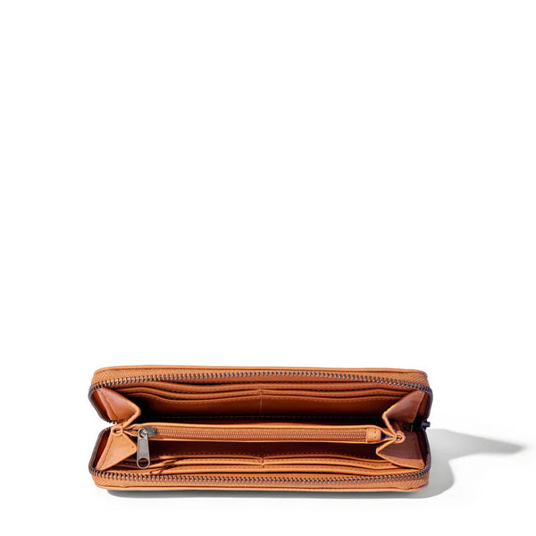 Hayley leather zip-around wallet - Cider Tan