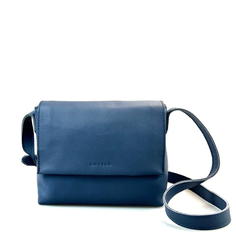Astrid Prism Pebble Leather Crossbody - Orion Blue