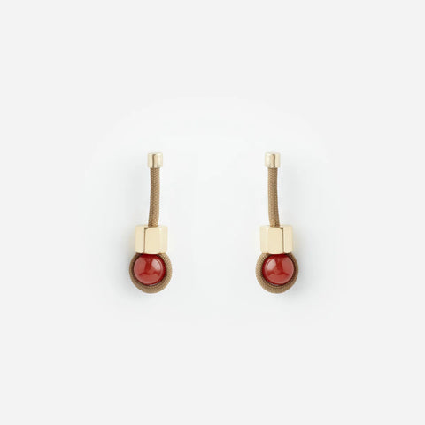 Attina earrings in Khaki & Carnelian