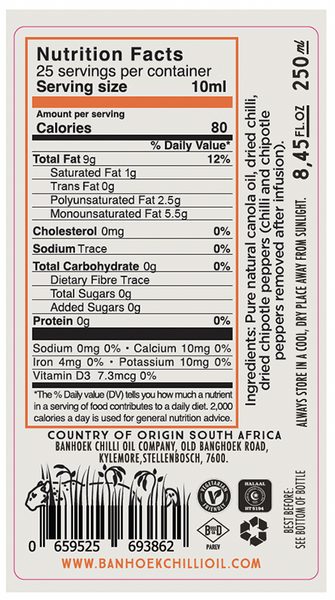 Banhoek Chilli Oil Chipotle - 250ml