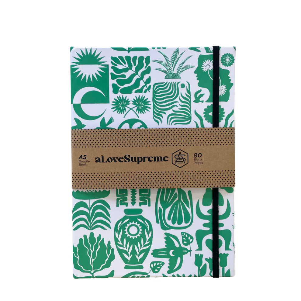 A5 Books (Blank) / Africa Roots (Green on White)