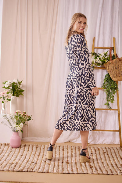 Blake: Blossom: Button-up long sleeve collared dress