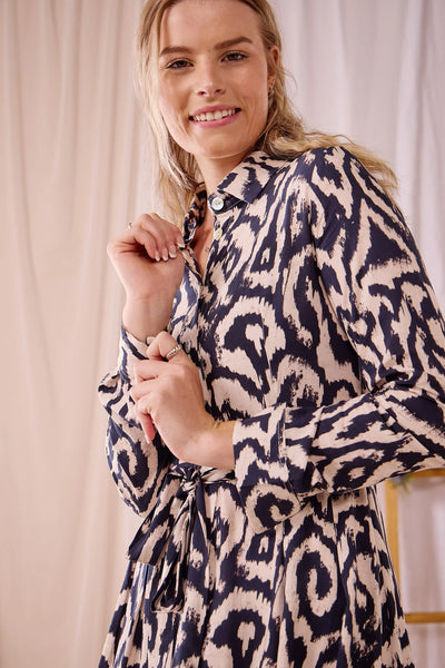 Blake: Blossom: Button-up long sleeve collared dress