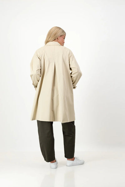 Carla Cotton Twill Coat - Stone