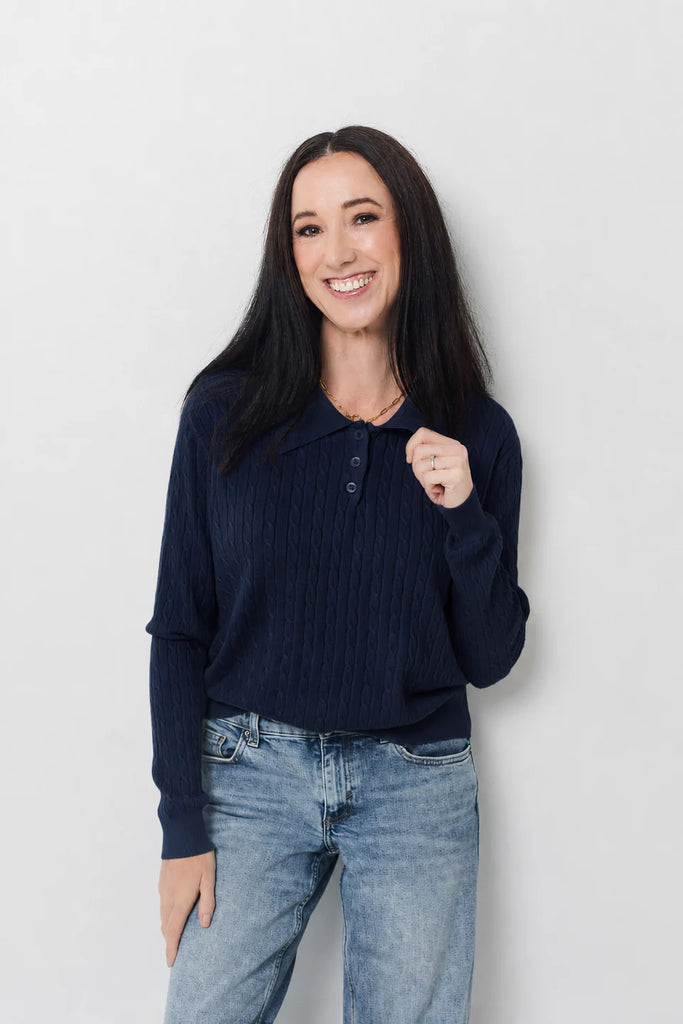 Clubhouse Collar Jumper | Navy