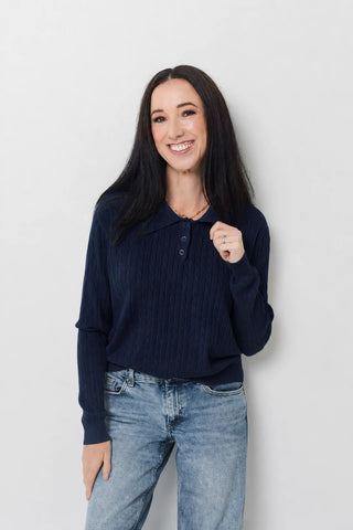 Clubhouse Collar Jumper | Navy
