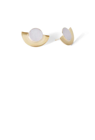 Obtuse Gold & Silver Disc and Dot earrings