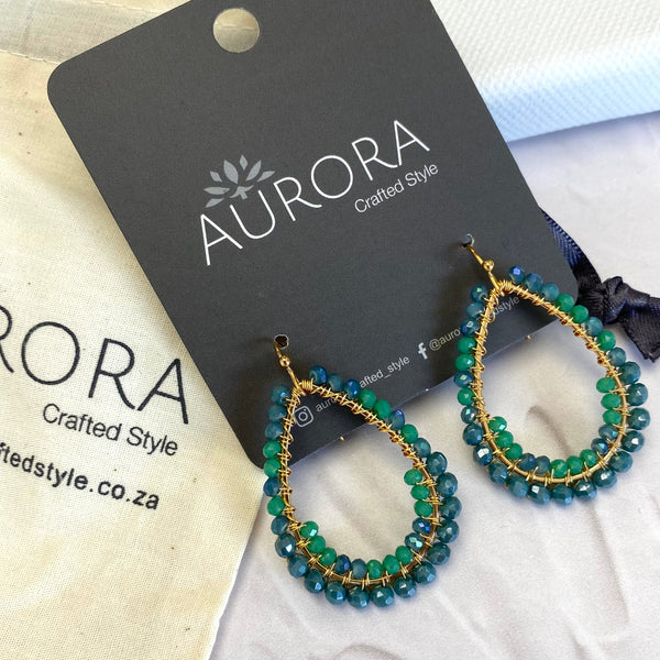 Aurora Drop and a Half Aqua Green (Gold)