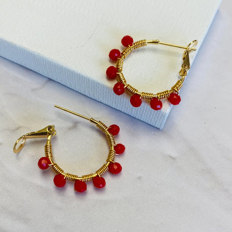 Aurora Retro Hoops Red (Gold)