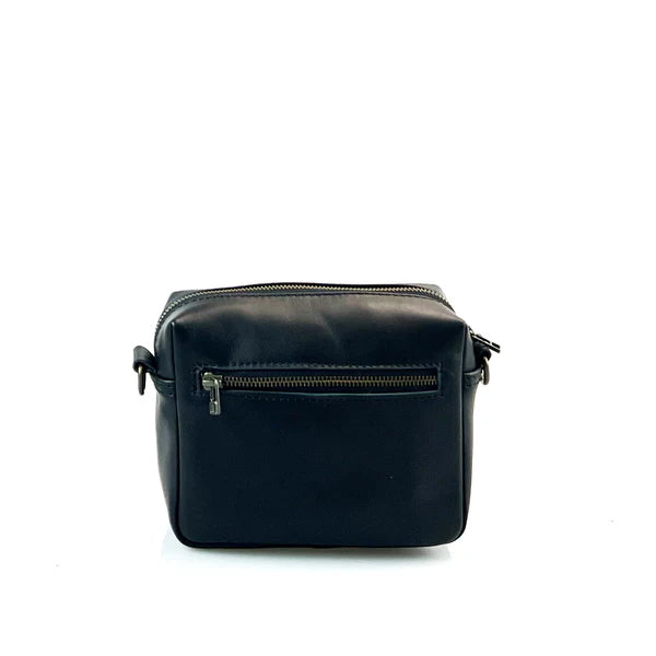 Lesedi Leather Mini Box Bag - Black