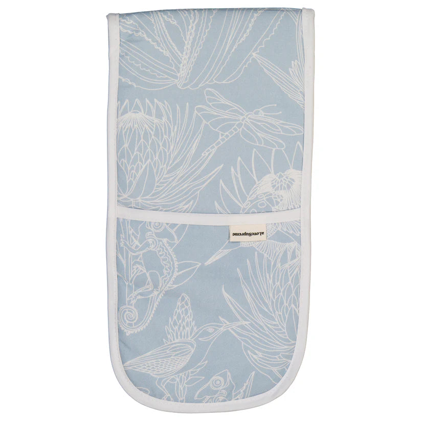 Oven Gloves (Joined) / Bloom Essence (Cream on Sky Blue)