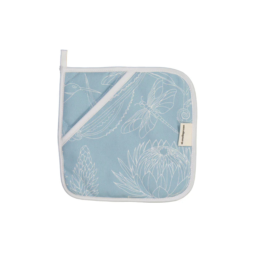 Pot Holder / Bloom Essence (Cream on Sky Blue)