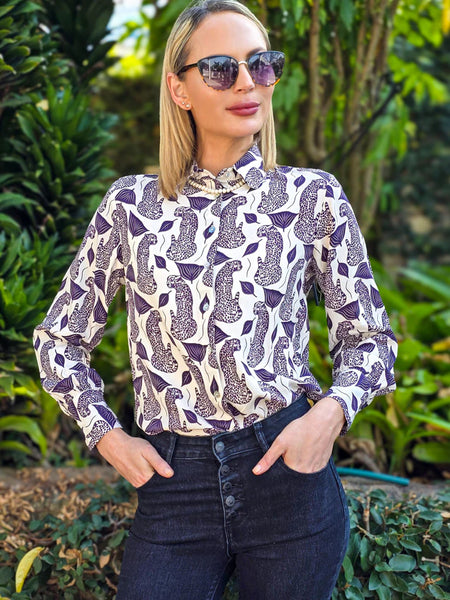Ellie - Shadow Forest: Classic Collared Shirt with cuffs