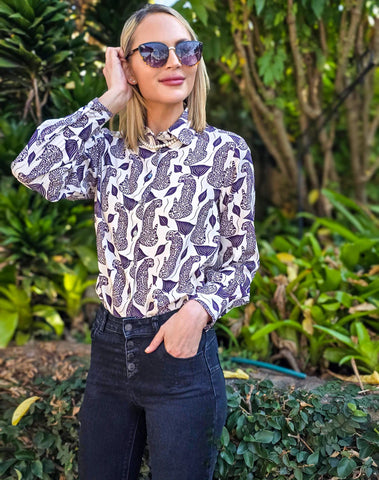 Ellie - Shadow Forest: Classic Collared Shirt with cuffs