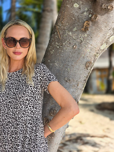 Florence - Dusk Leopard: Midi tiered dress