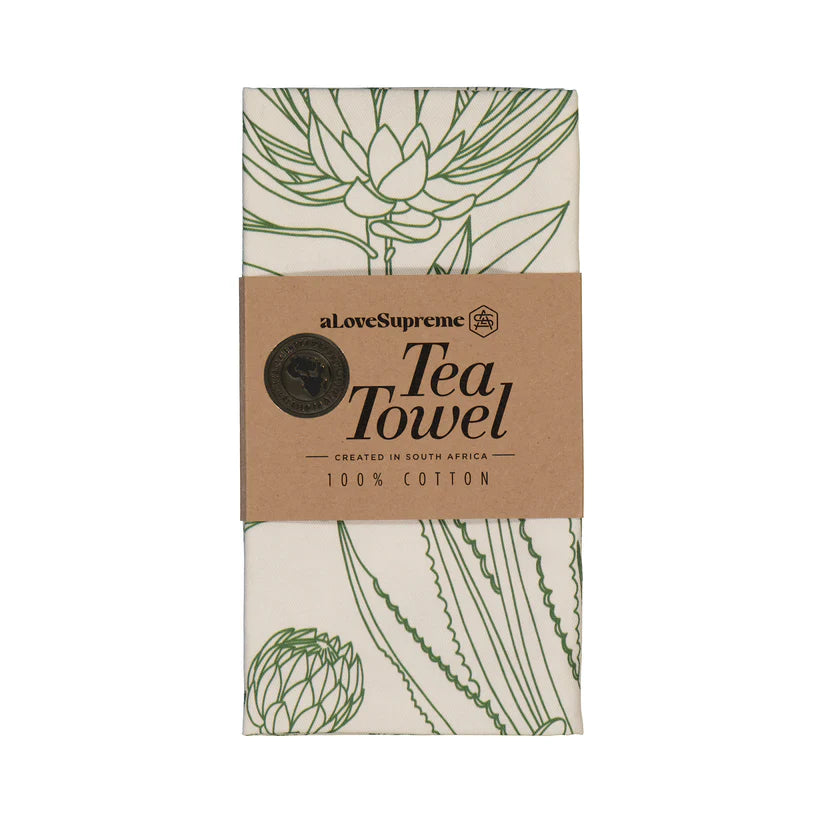 Tea Towels / Bloom Essence (Olive on Cream)