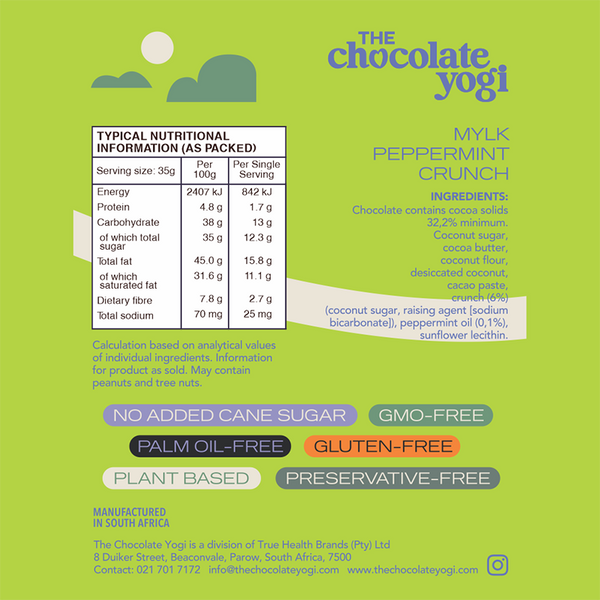 The Chocolate Yogi Mylk Peppermint Crunch Chocolate
